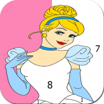 لون الأميرة حسب الرقم: تلوين الأميرة حسب الرقم